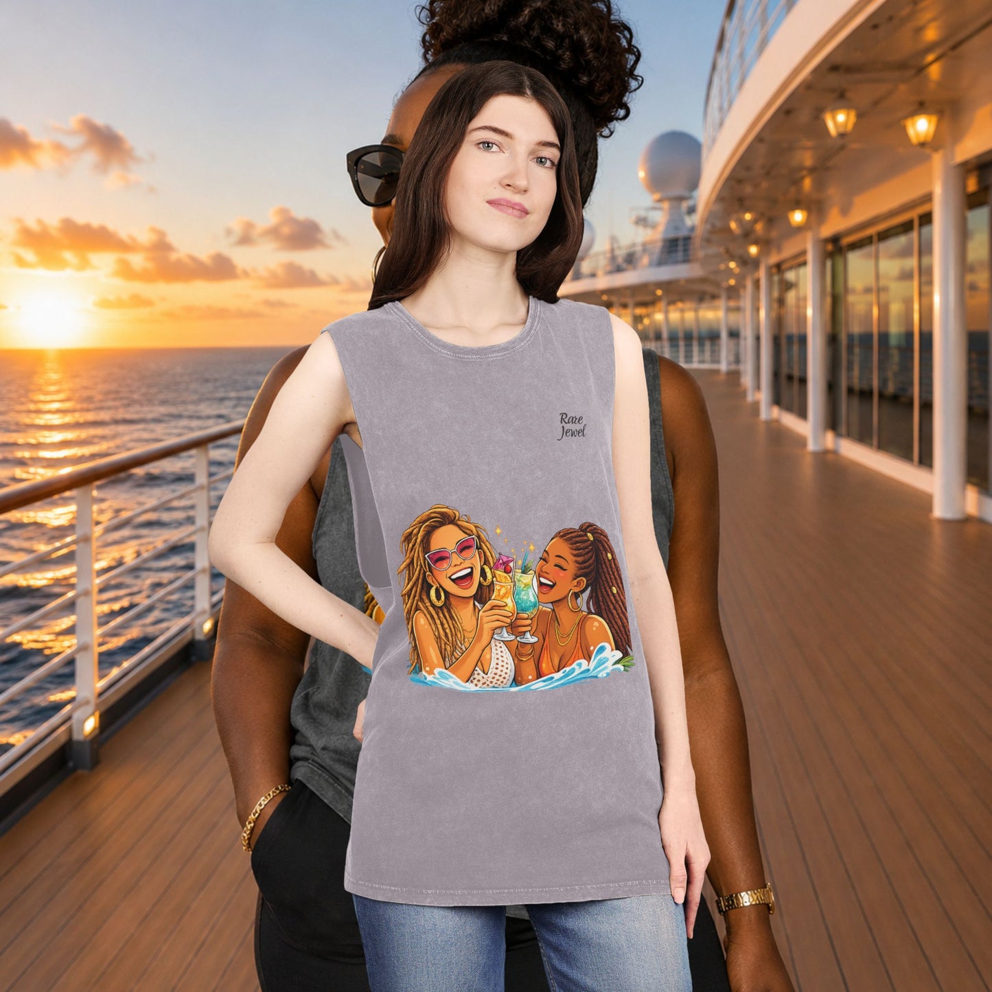 Sail & Slay Tank Top | Friends Drinking Graphic