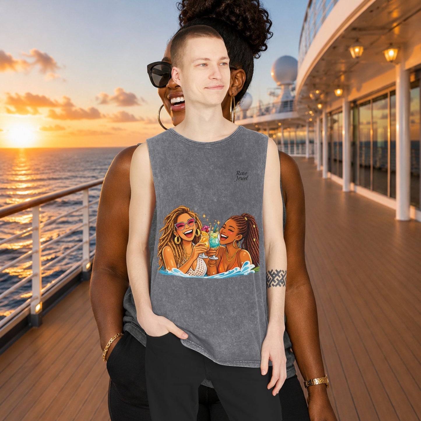 Sail & Slay Tank Top | Friends Drinking Graphic