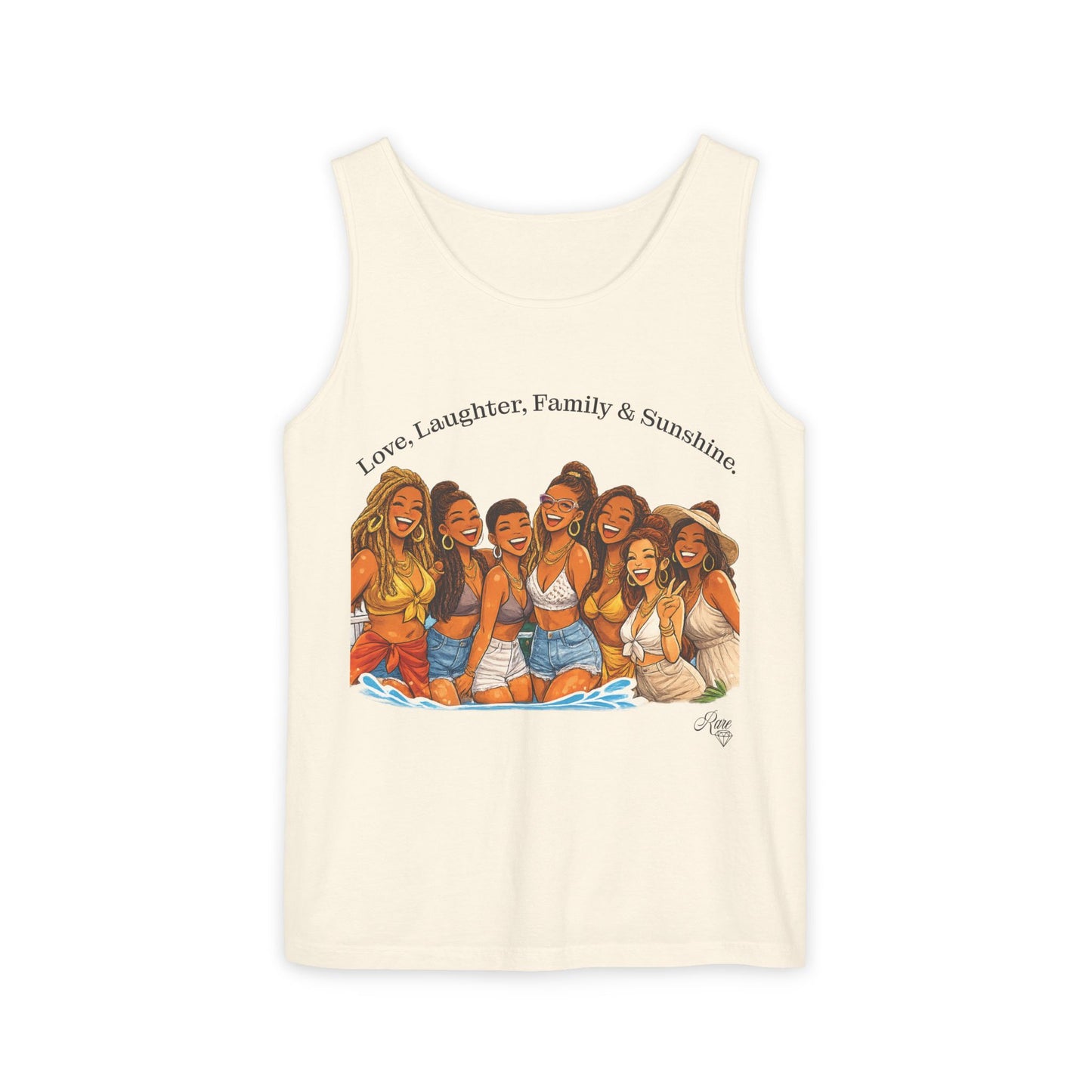 Love, Laughter, Family & Sunshine Tank Top — Women’s Group Summer Graphic Tank