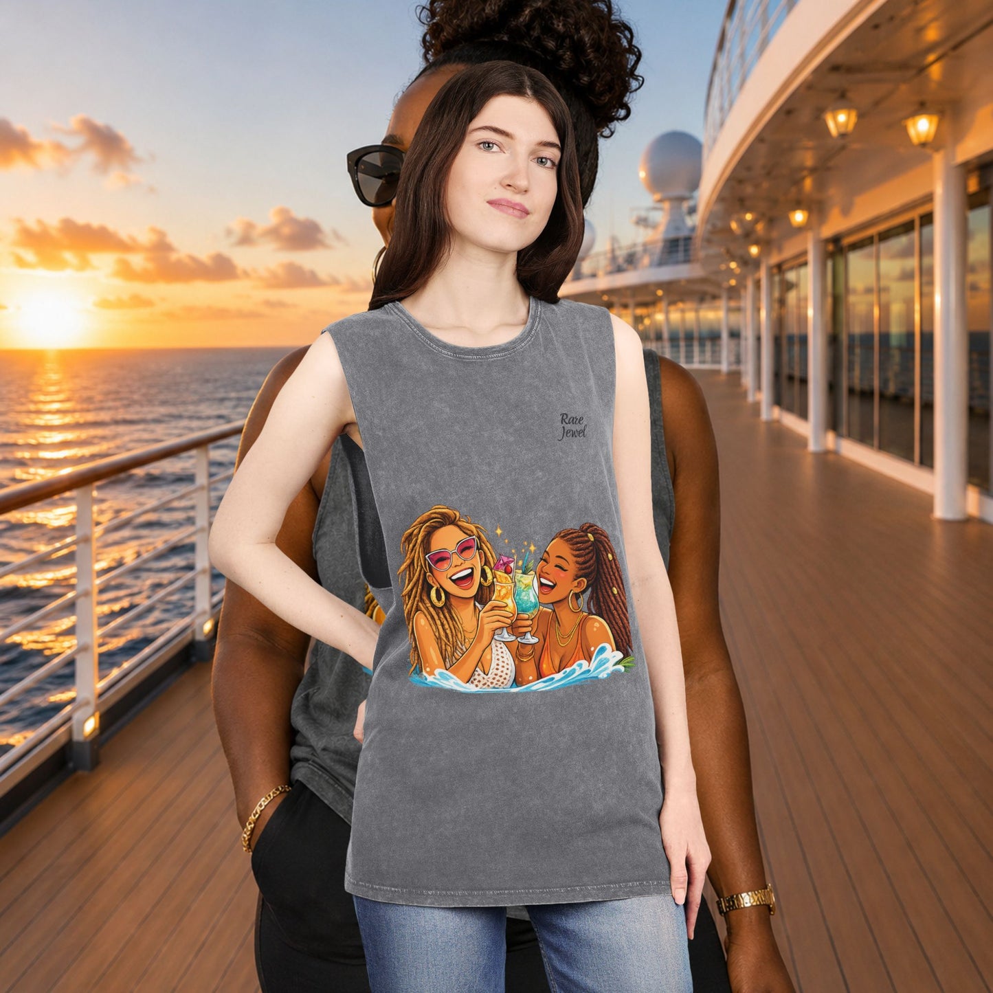 Sail & Slay Tank Top | Friends Drinking Graphic