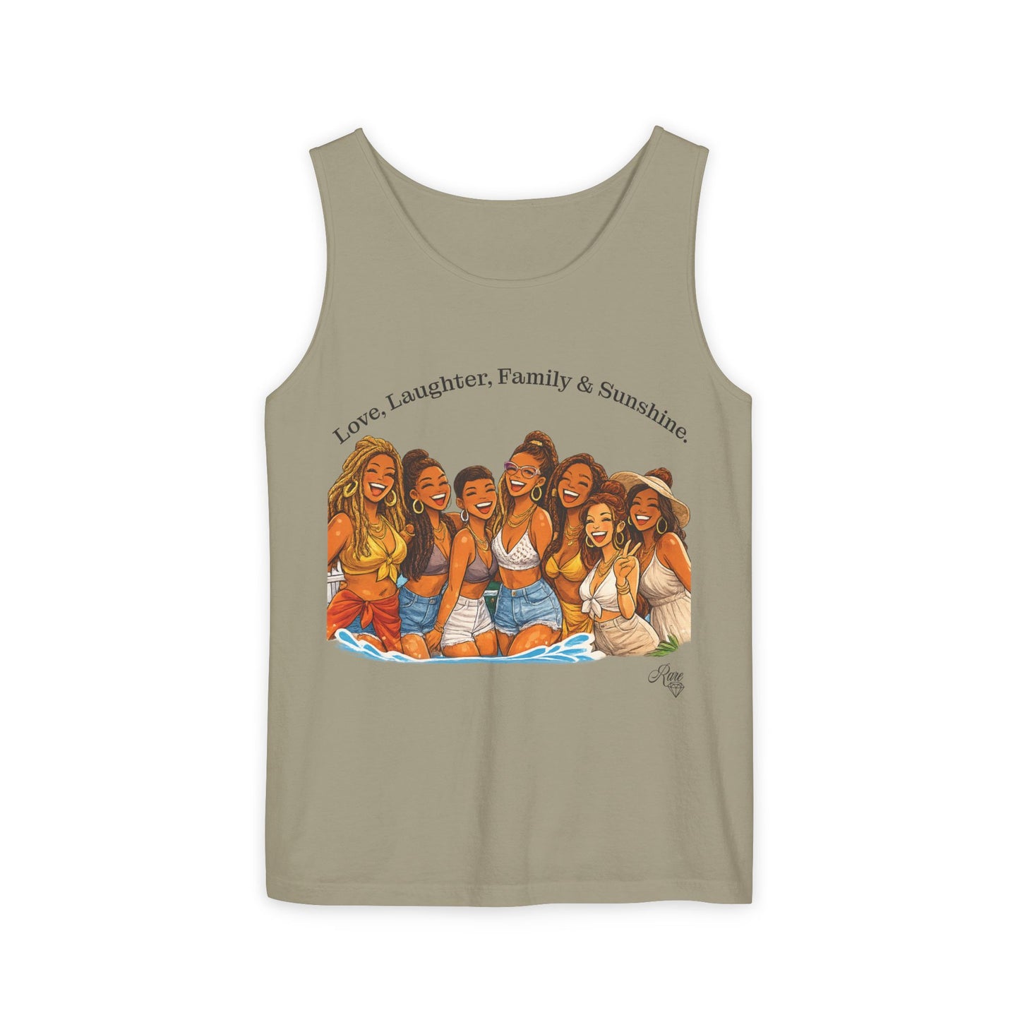 Love, Laughter, Family & Sunshine Tank Top — Women’s Group Summer Graphic Tank
