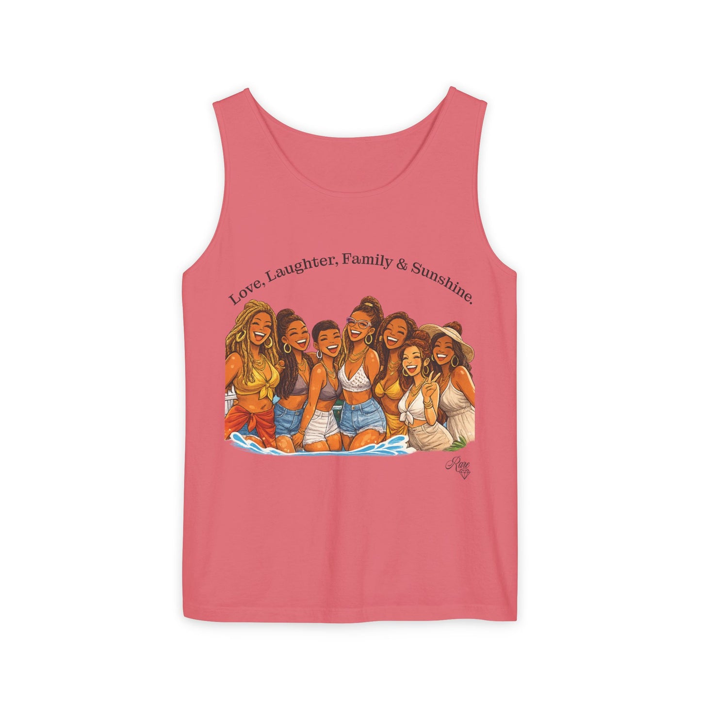 Love, Laughter, Family & Sunshine Tank Top — Women’s Group Summer Graphic Tank