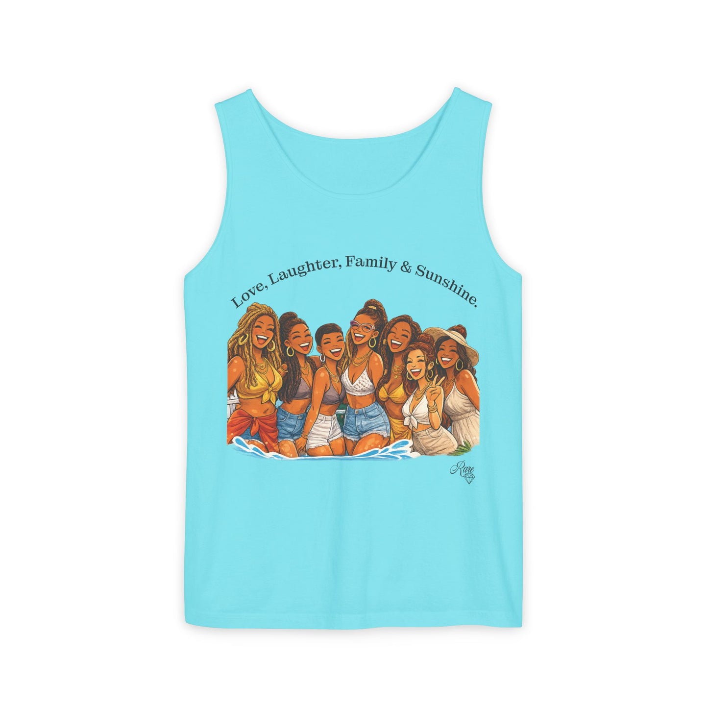 Love, Laughter, Family & Sunshine Tank Top — Women’s Group Summer Graphic Tank