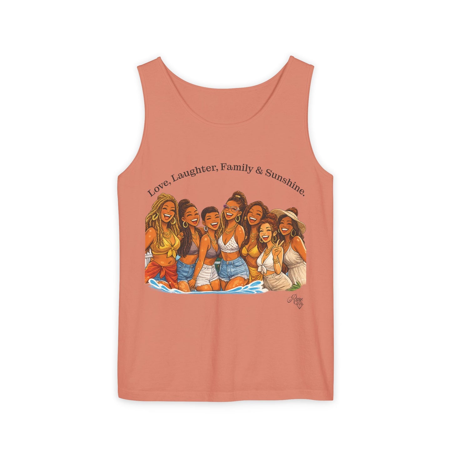 Love, Laughter, Family & Sunshine Tank Top — Women’s Group Summer Graphic Tank