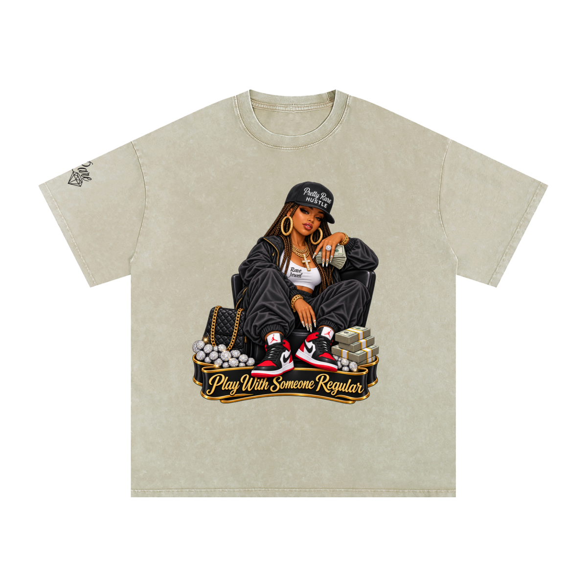 Regular Aint Me Snow Washed Oversized Cotton T-Shirt