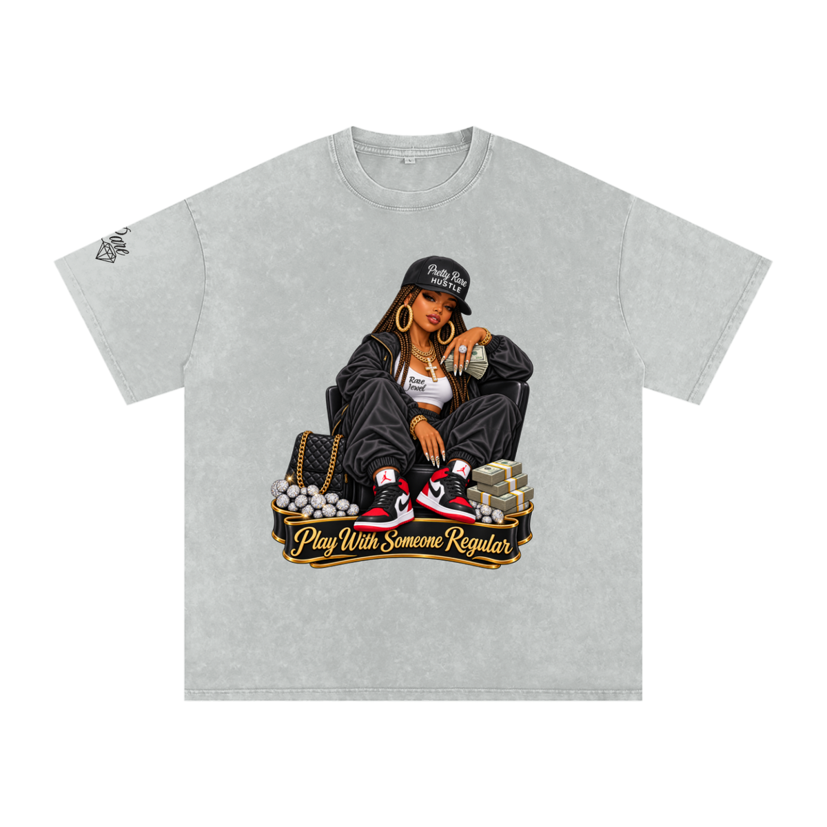 Regular Aint Me Snow Washed Oversized Cotton T-Shirt