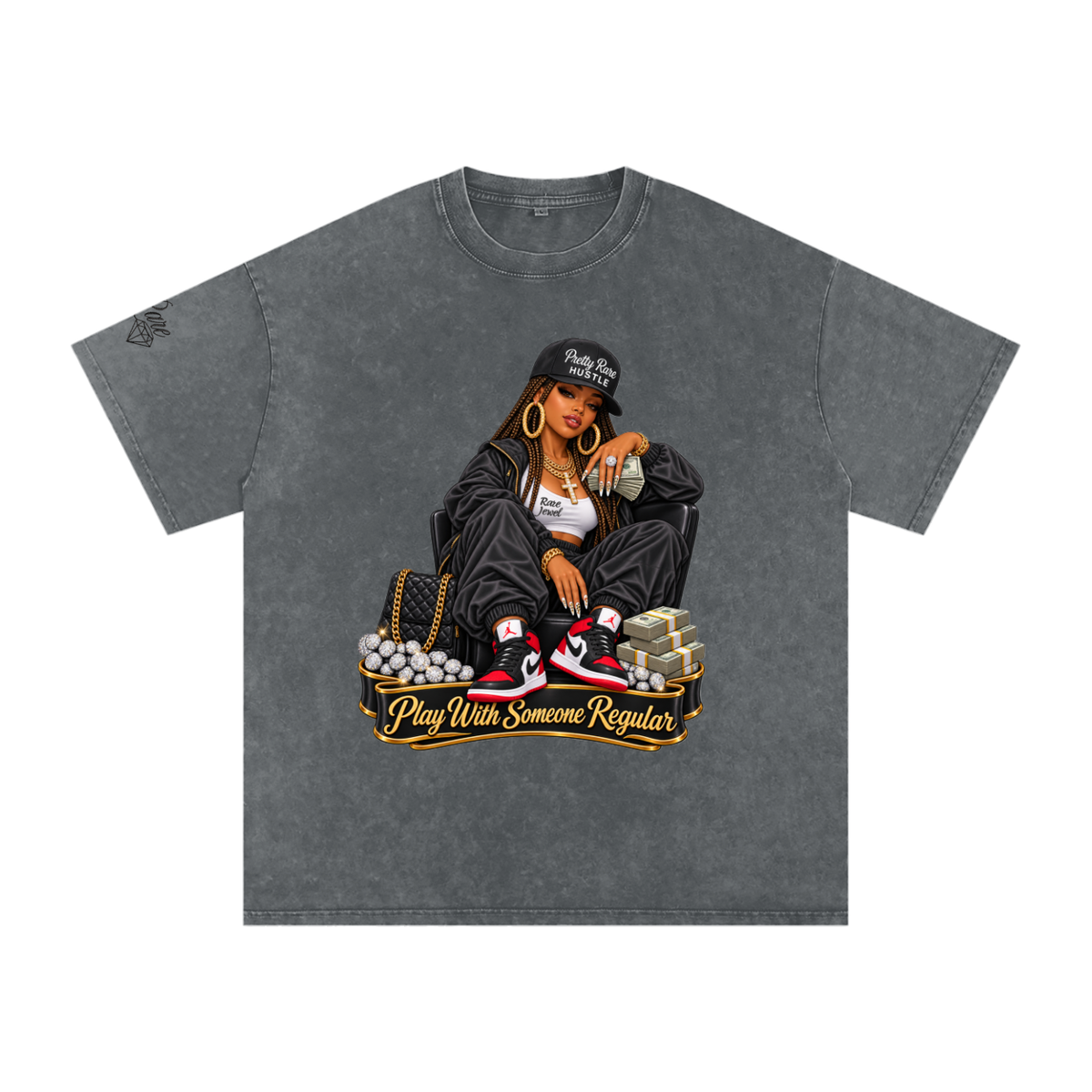 Regular Aint Me Snow Washed Oversized Cotton T-Shirt