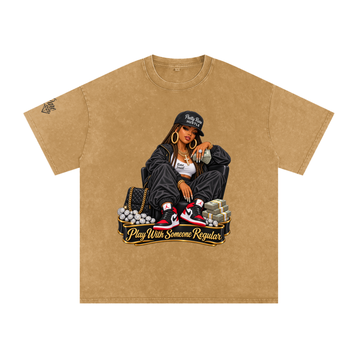 Regular Aint Me Snow Washed Oversized Cotton T-Shirt