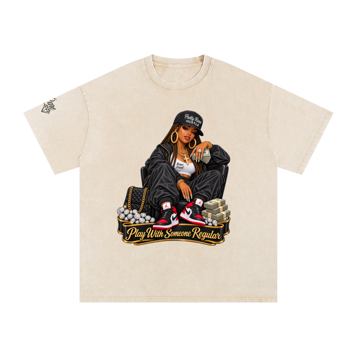 Regular Aint Me Snow Washed Oversized Cotton T-Shirt