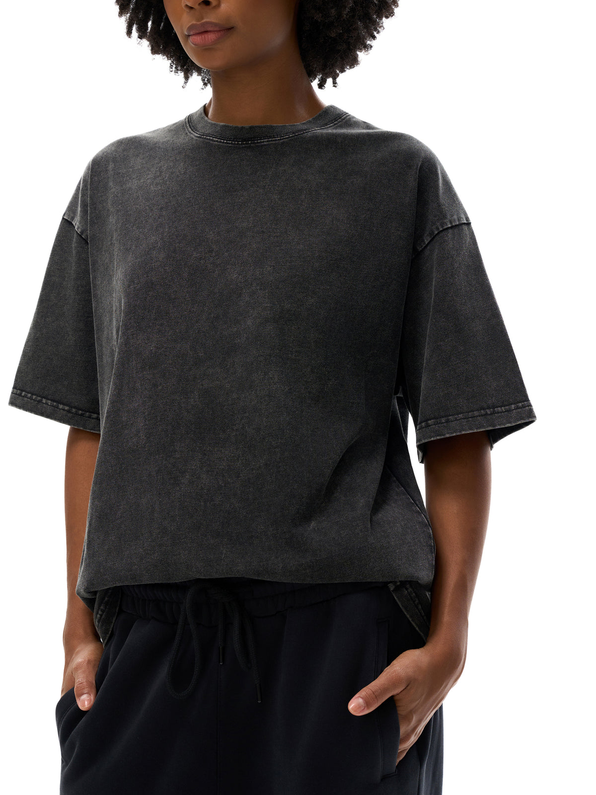 Regular Aint Me Snow Washed Oversized Cotton T-Shirt